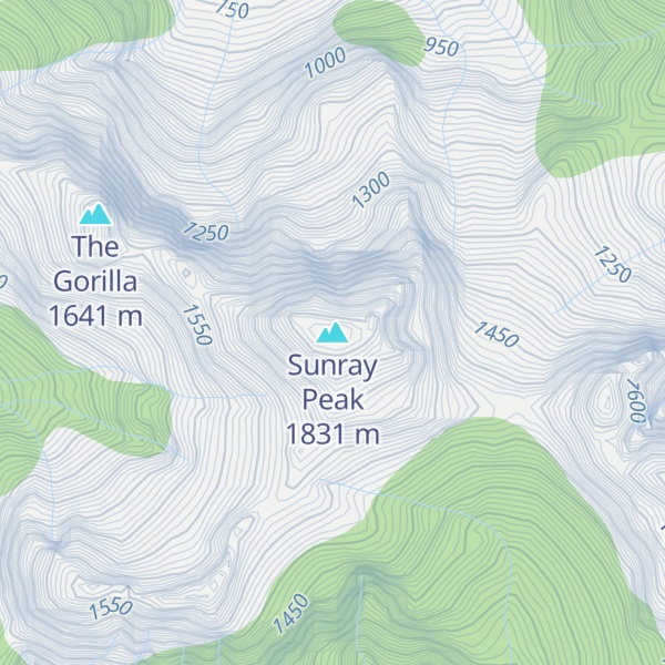 Map of Sunray Peak