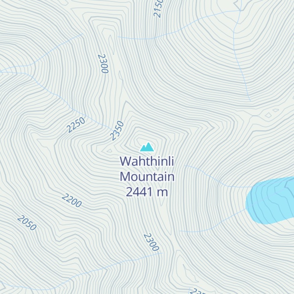 Map of Wahthinli Mountain