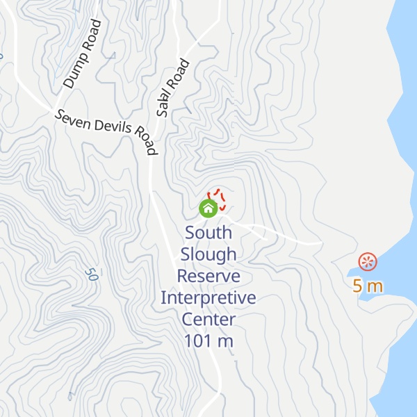 Map of South Slough Reserve Interpretive Center