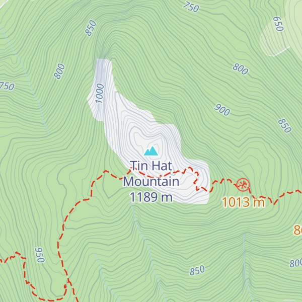 Map of Tin Hat Mountain