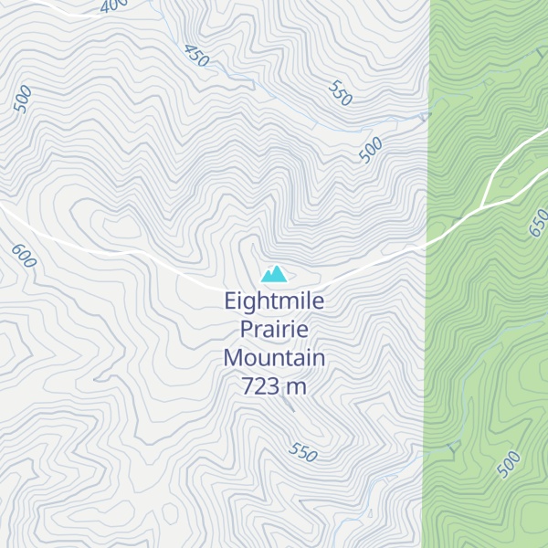 Map of Eightmile Prairie Mountain