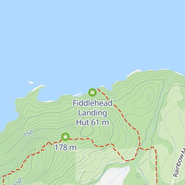 Map of Fiddlehead Landing Hut