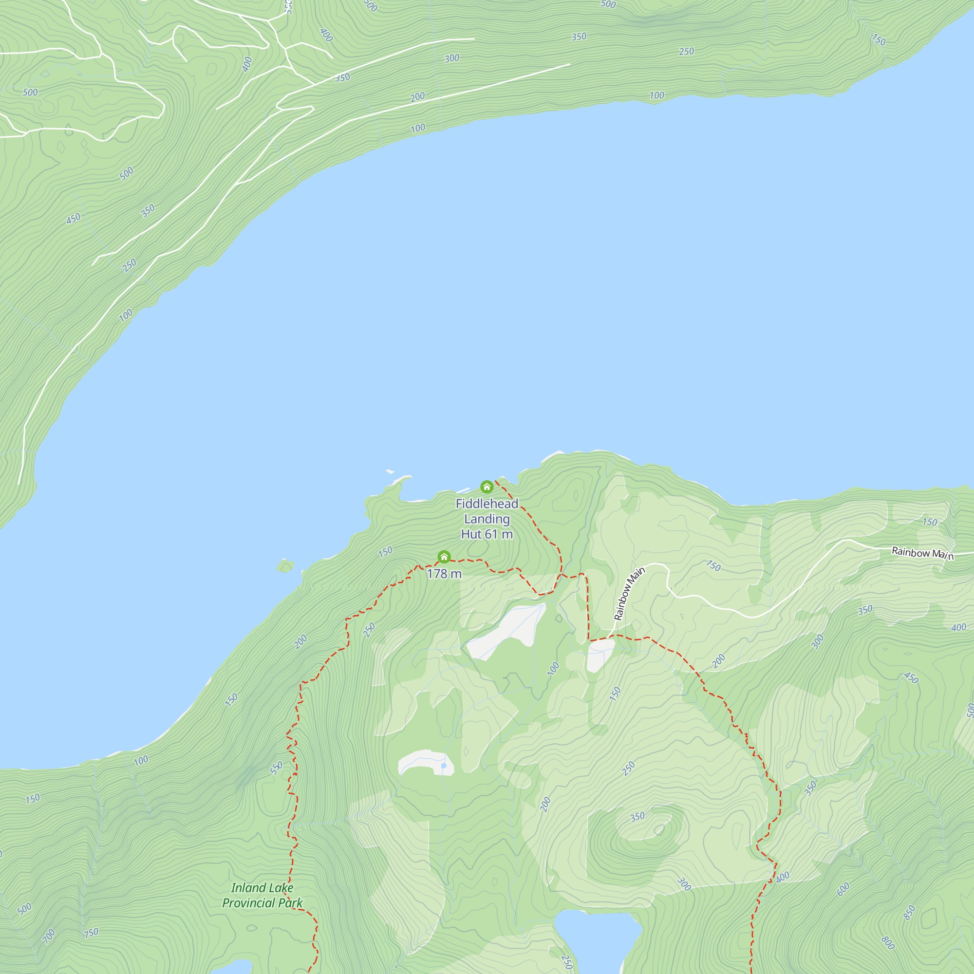 Fiddlehead Landing Hut map