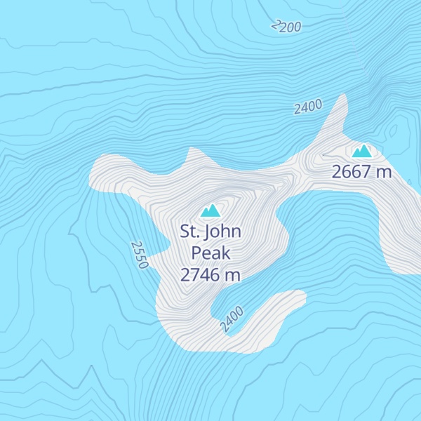 Map of St. John Peak