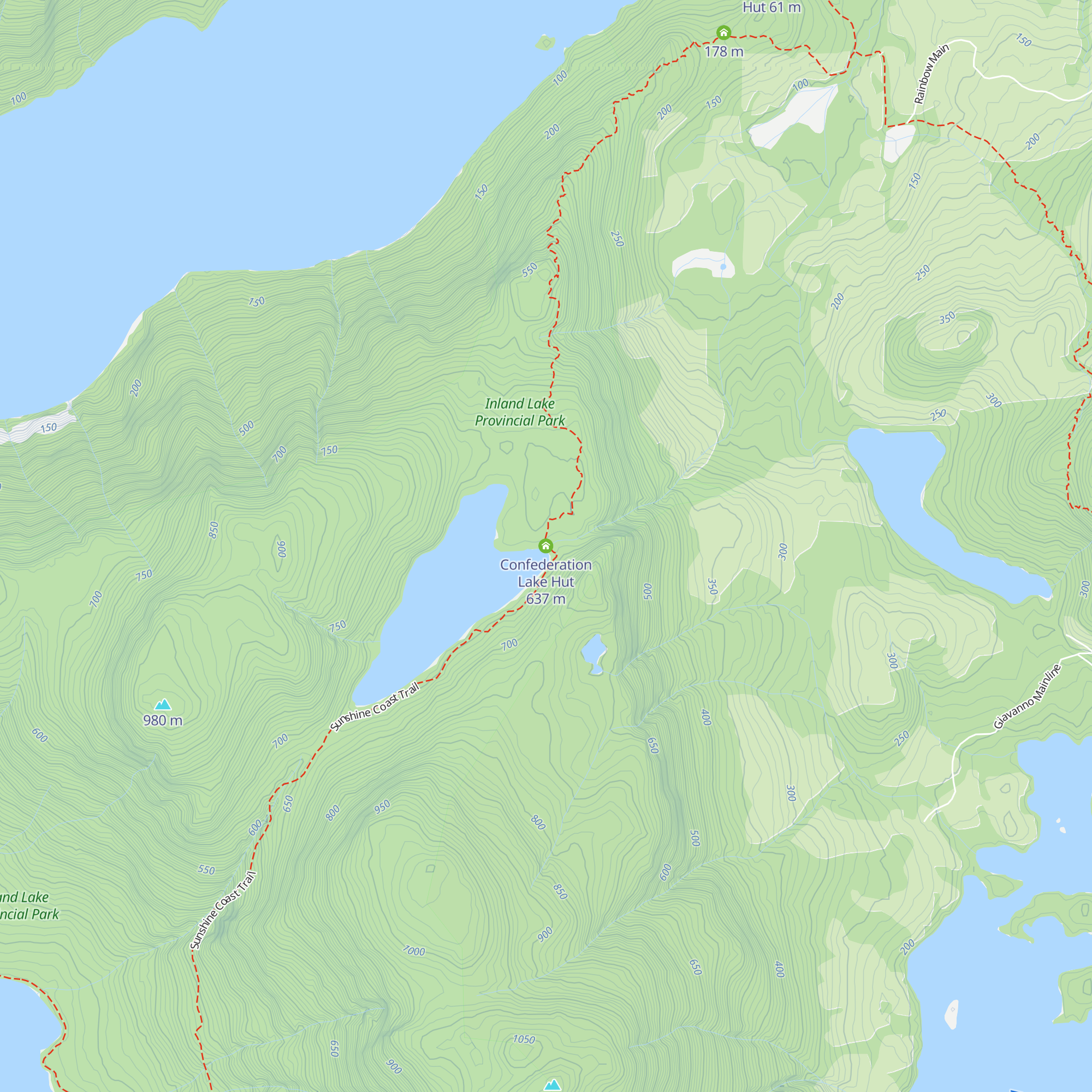 Confederation Lake Hut map