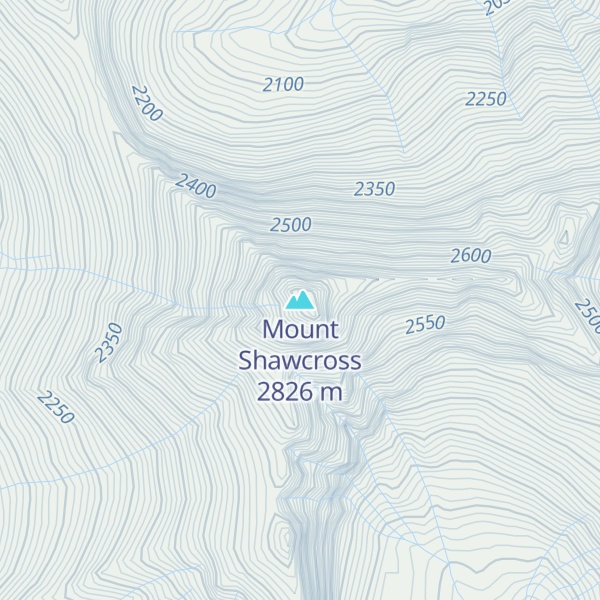 Map of Mount Shawcross