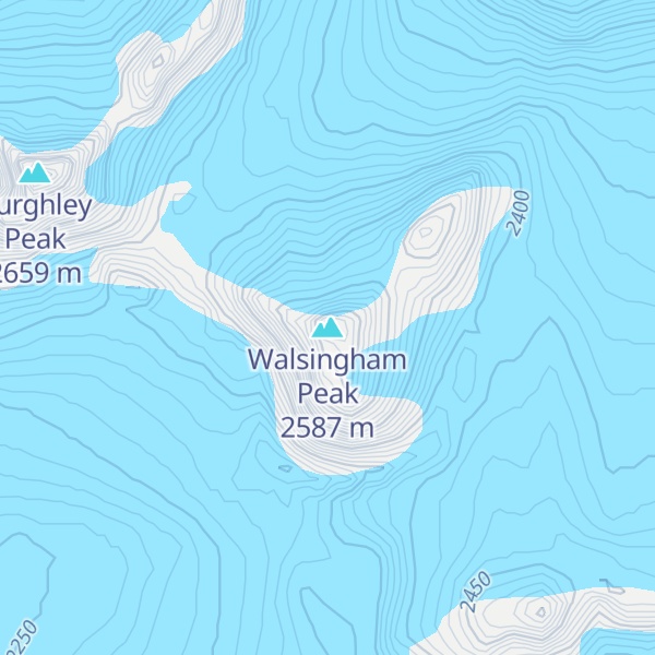 Map of Walsingham Peak