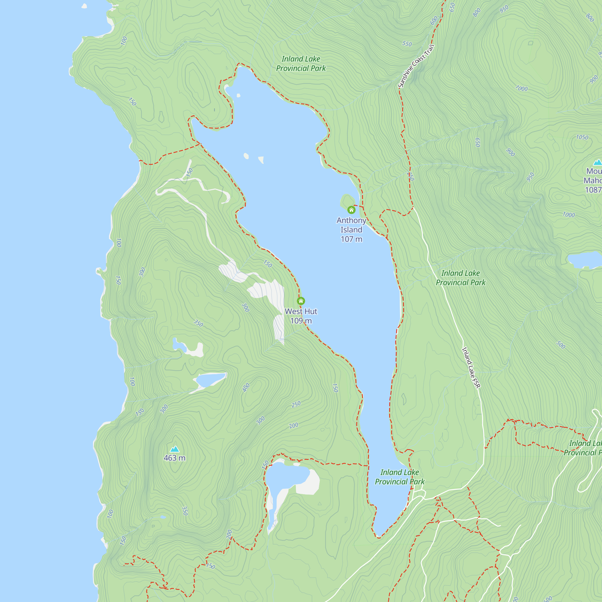 West Hut map