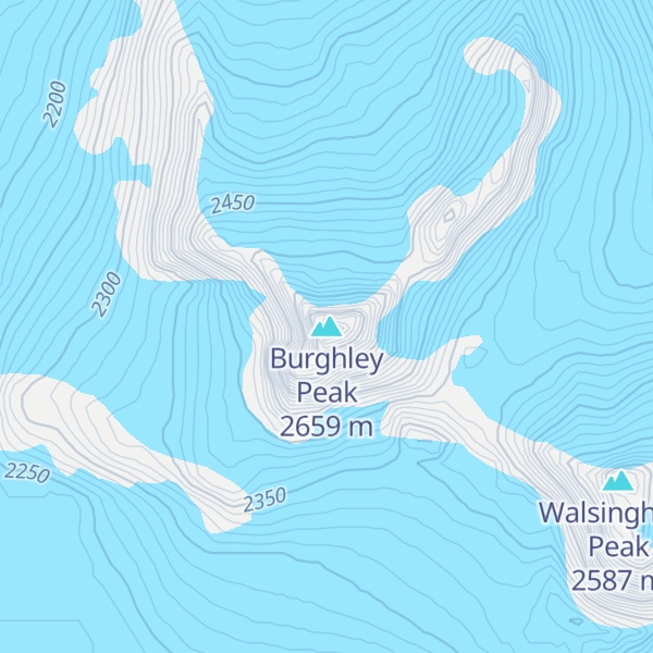 Map of Burghley Peak