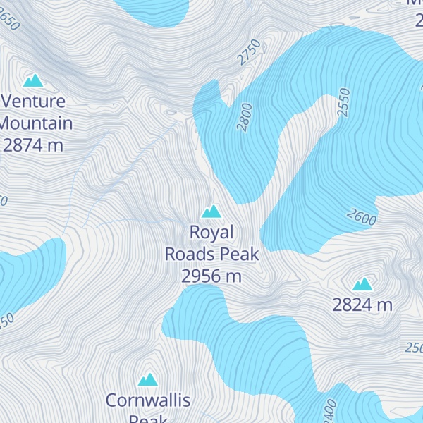 Map of Royal Roads Peak