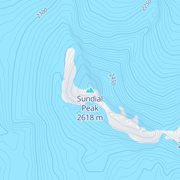 Map of Sundial Peak