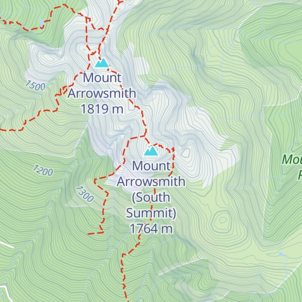 Map of Mount Arrowsmith (South Summit)