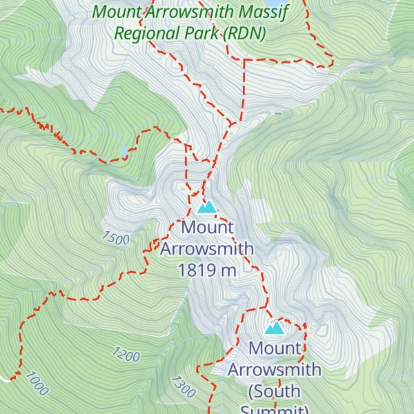 Map of Mount Arrowsmith
