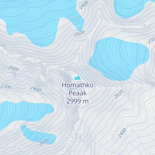 Map of Homathko Peaak