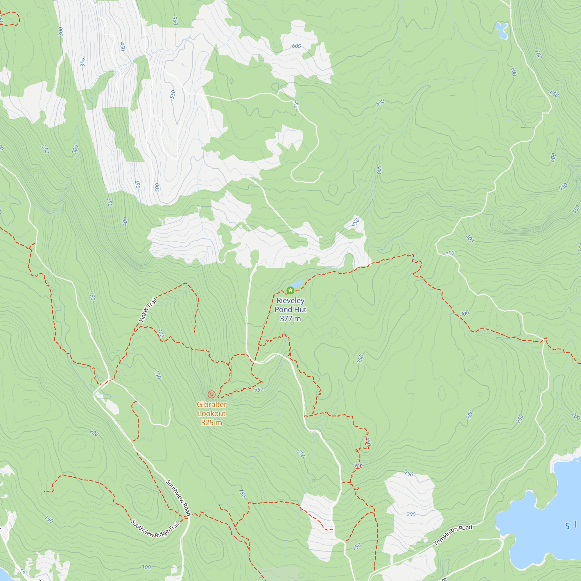 Rieveley Pond Hut map