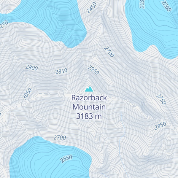Map of Razorback Mountain