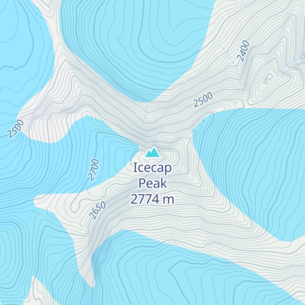 Map of Icecap Peak