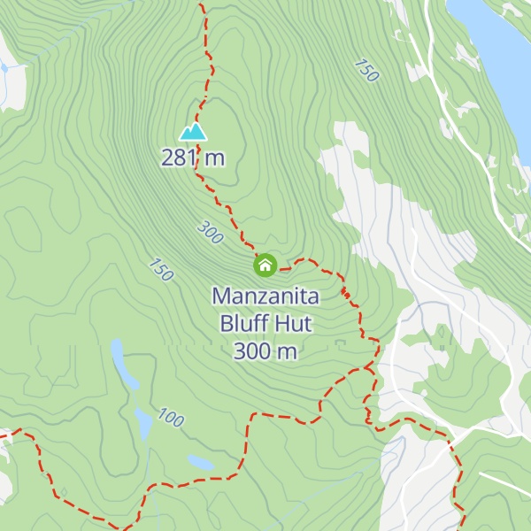Map of Manzanita Bluff Hut