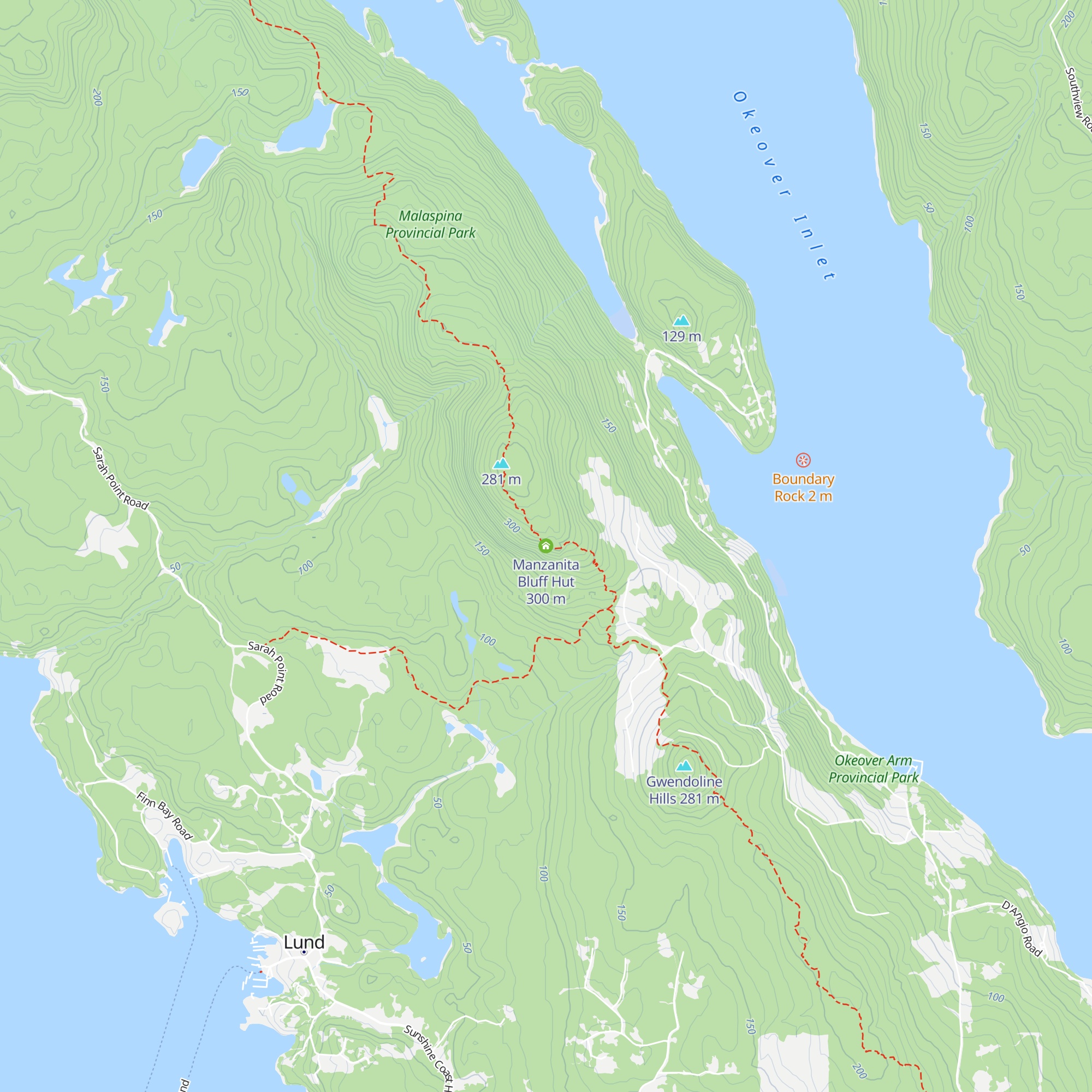 Manzanita Bluff Hut map