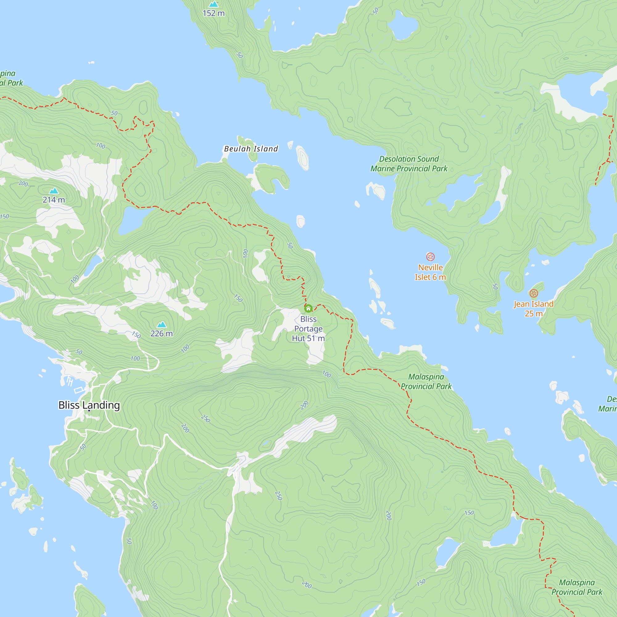 Bliss Portage Hut map