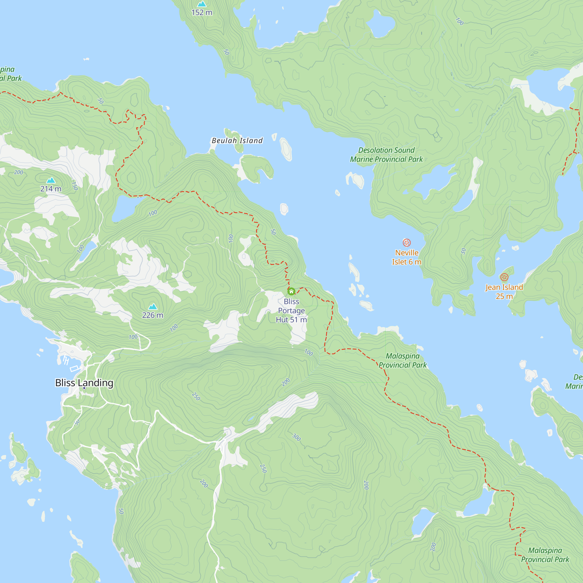 Bliss Portage Hut map