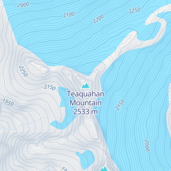 Map of Teaquahan Mountain
