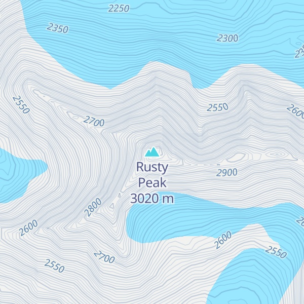 Map of Rusty Peak