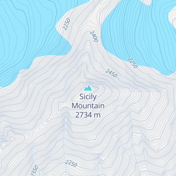 Map of Sicily Mountain