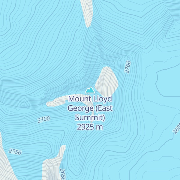 Map of Mount Lloyd George (East Summit)