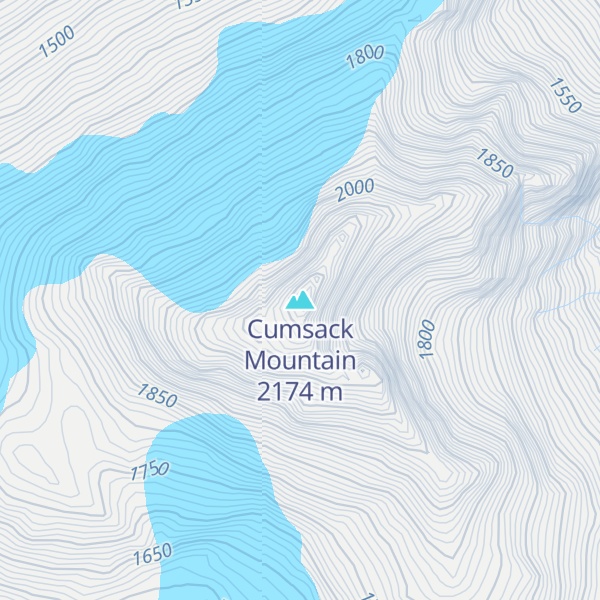 Map of Cumsack Mountain