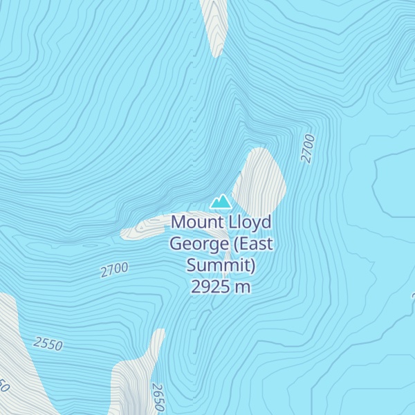Map of Mount Lloyd George (West Summit)