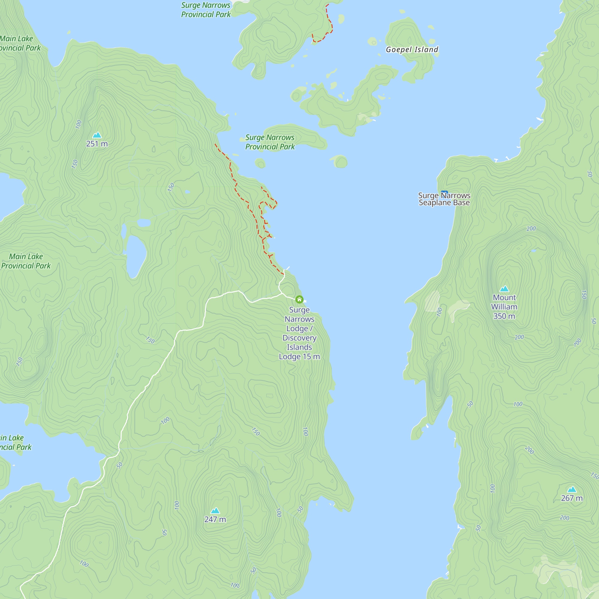Surge Narrows Lodge / Discovery Islands Lodge map