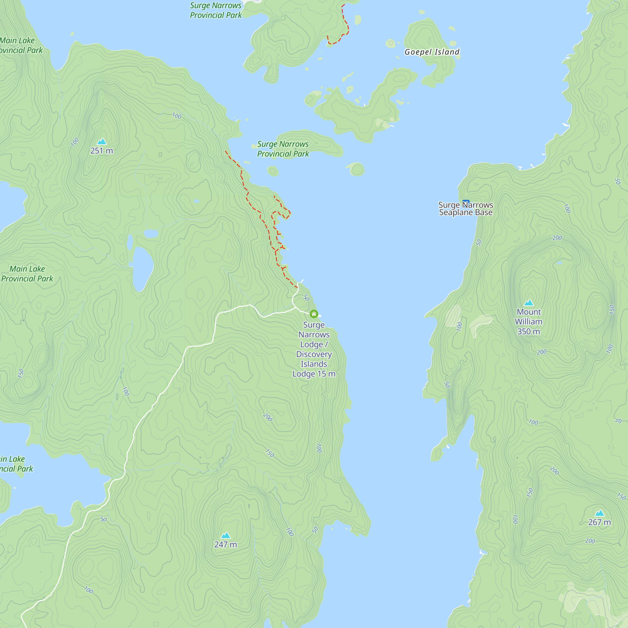 Surge Narrows Lodge / Discovery Islands Lodge map