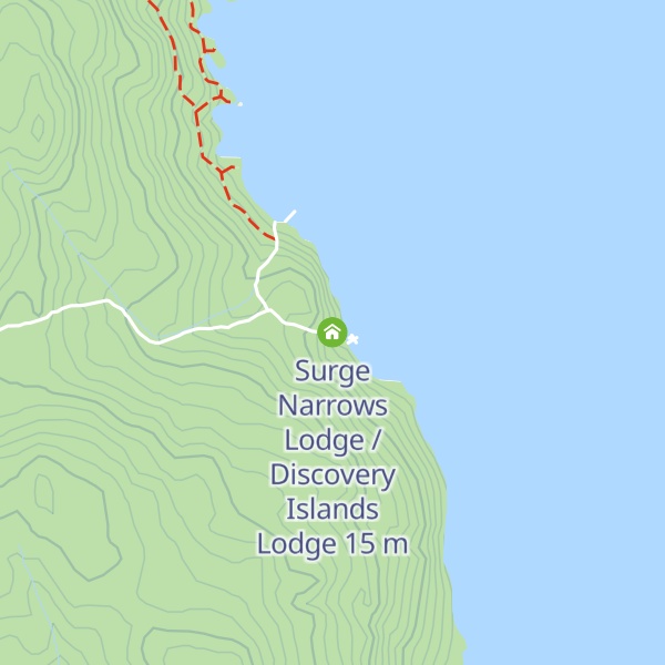 Map of Surge Narrows Lodge / Discovery Islands Lodge