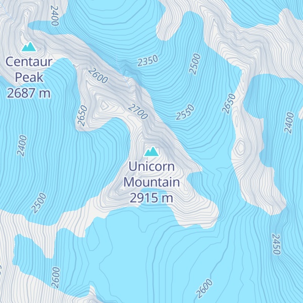 Map of Unicorn Mountain