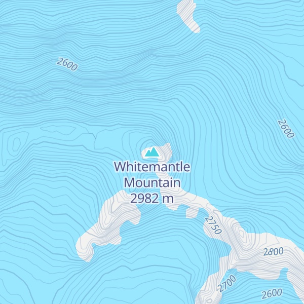 Map of Whitemantle Mountain