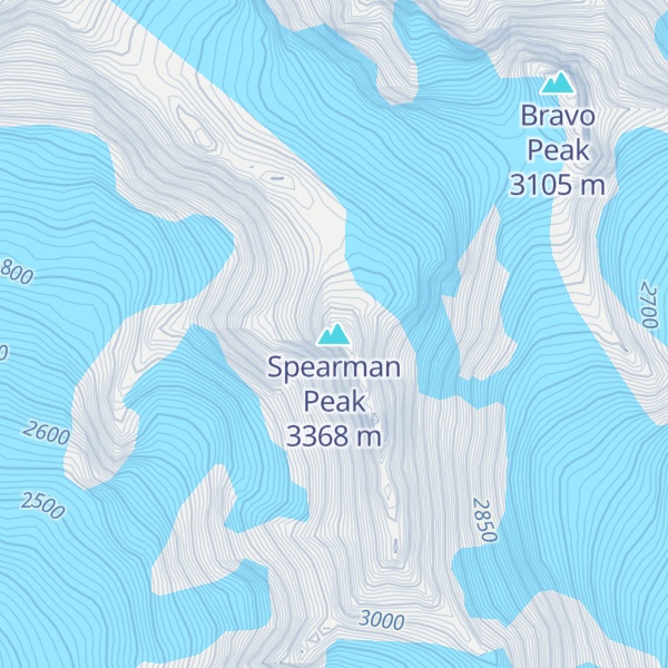 Map of Spearman Peak