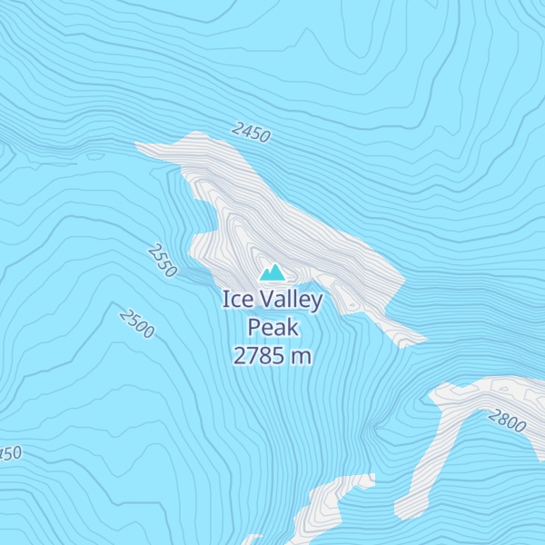 Map of Ice Valley Peak