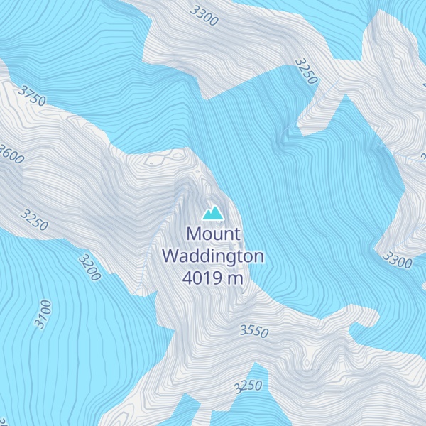 Map of Mount Waddington