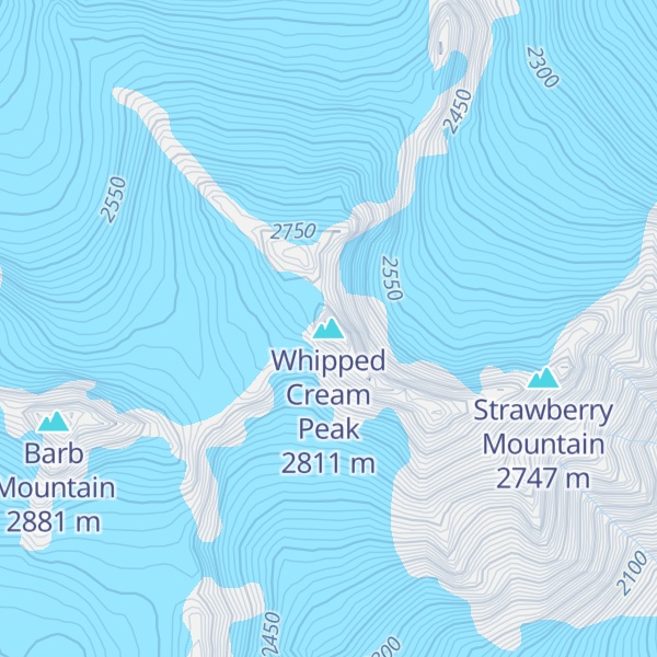 Map of Whipped Cream Peak
