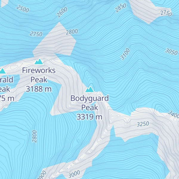 Map of Bodyguard Peak