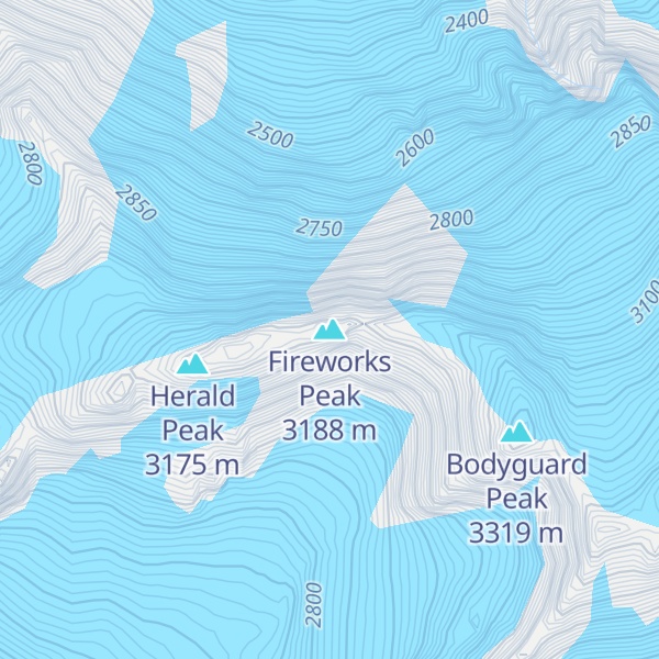 Map of Fireworks Peak