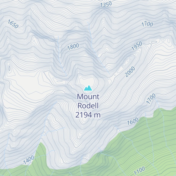 Map of Mount Rodell