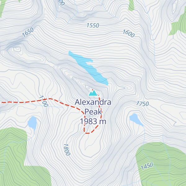 Map of Alexandra Peak