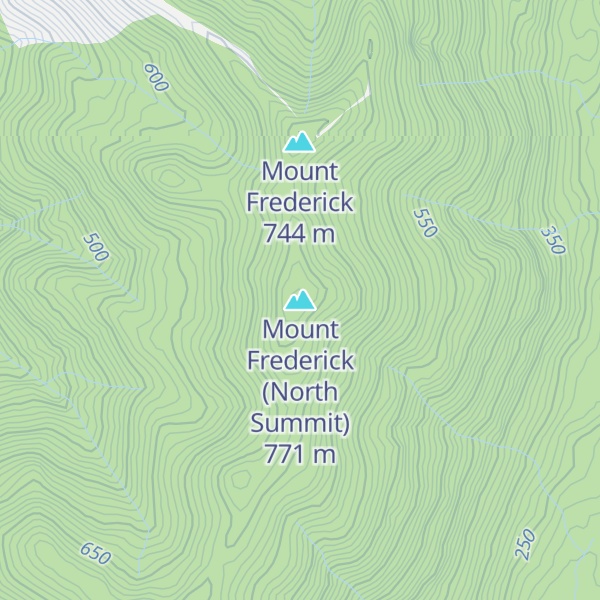 Map of Mount Frederick (North Summit)