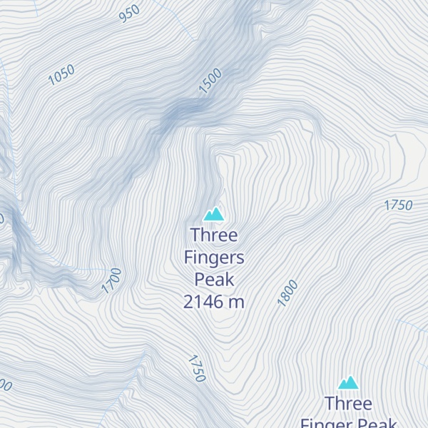 Map of Three Fingers Peak