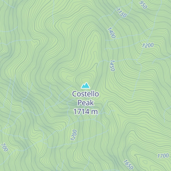 Map of Costello Peak