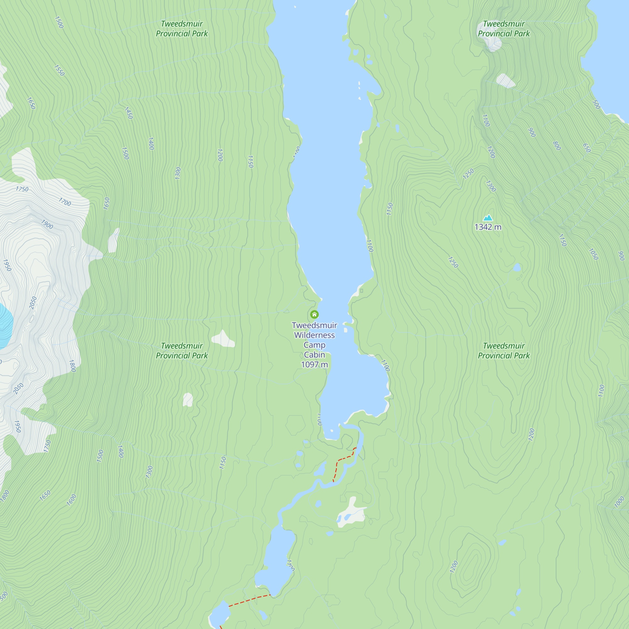 Tweedsmuir Wilderness Camp Cabin map