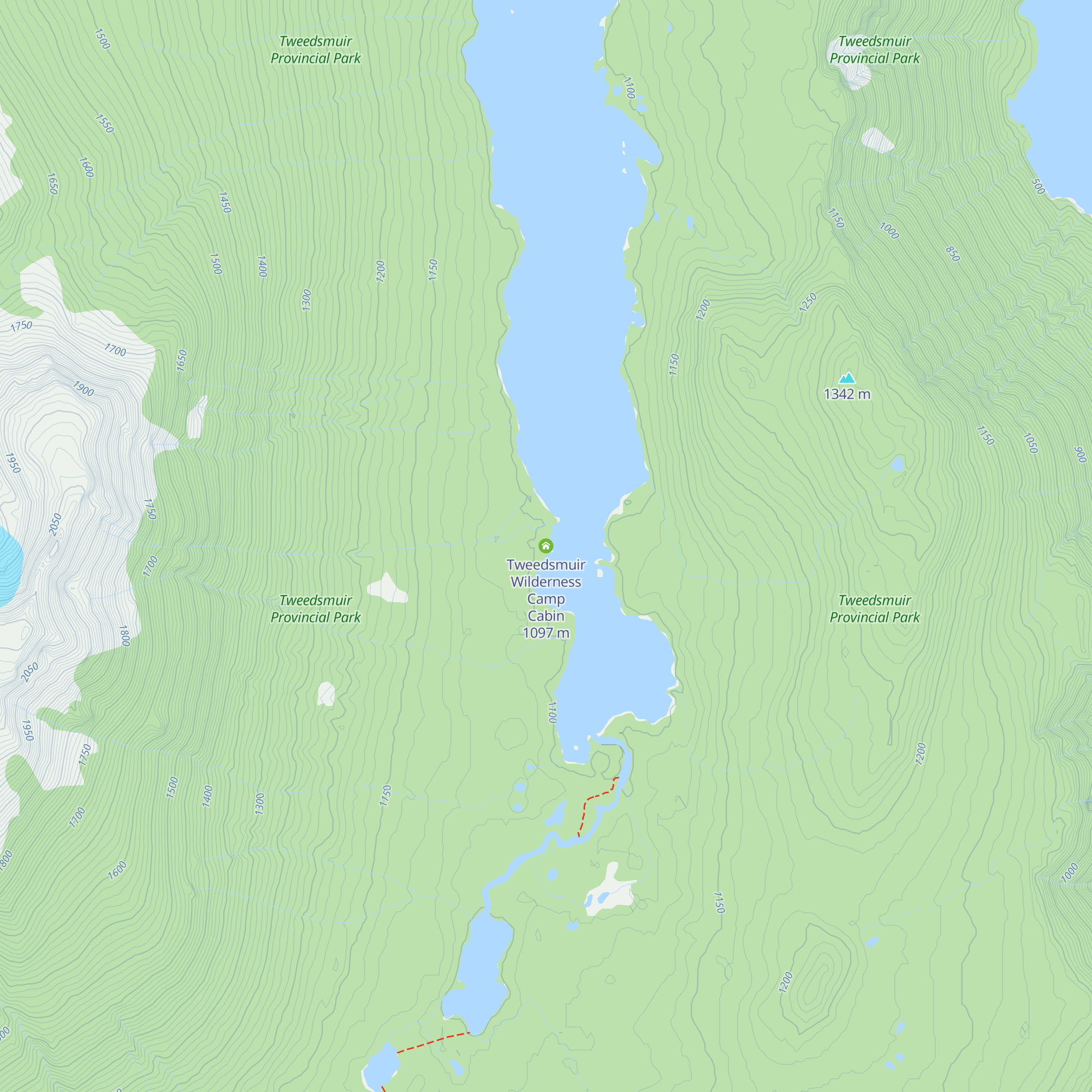 Tweedsmuir Wilderness Camp Cabin map