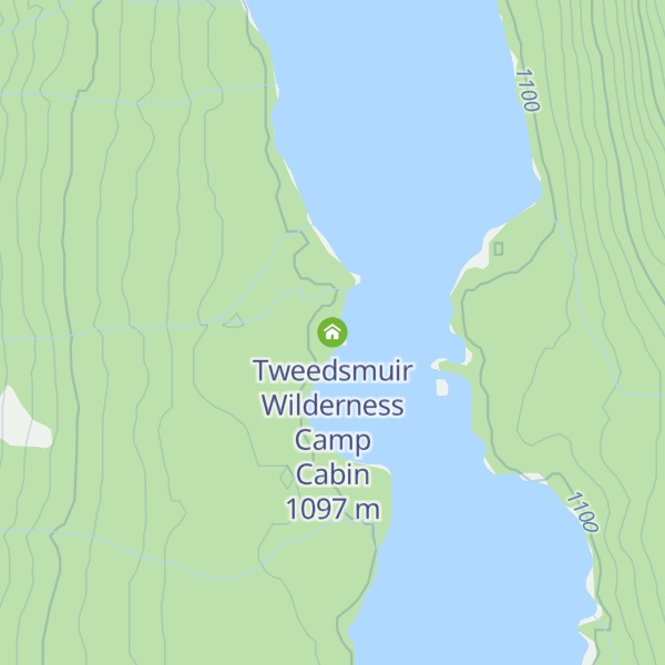 Map of Tweedsmuir Wilderness Camp Cabin